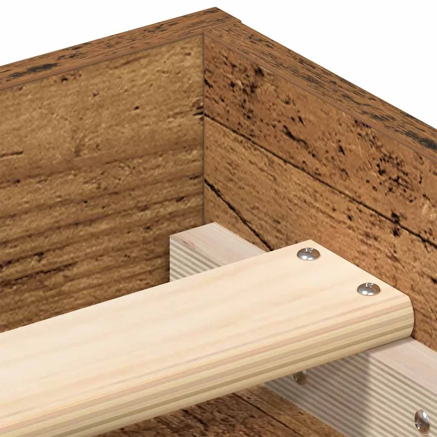Cadre de lit sans matelas bois ancien 75 x 190 cm bois d'ingénierie - 8