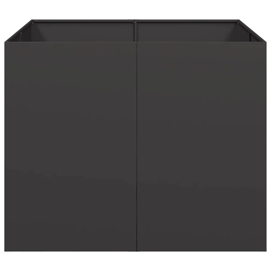 Jardinière noir 100x100x80 cm acier - 4
