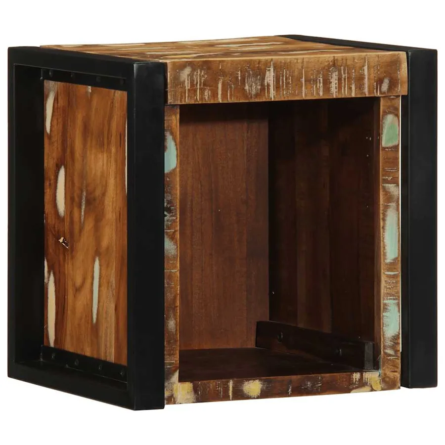 Tables de chevet 2 pcs multicolore 40x35x40cm bois récupération - 4
