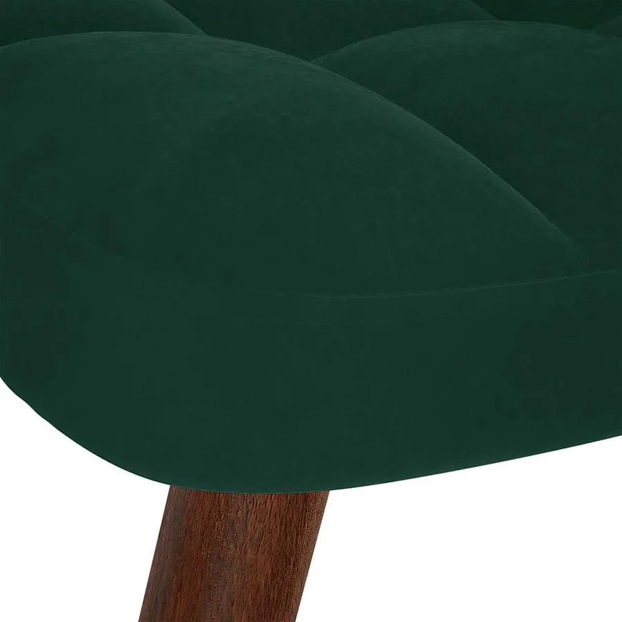 Chaise à bascule avec tabouret en velours vert foncé - 9