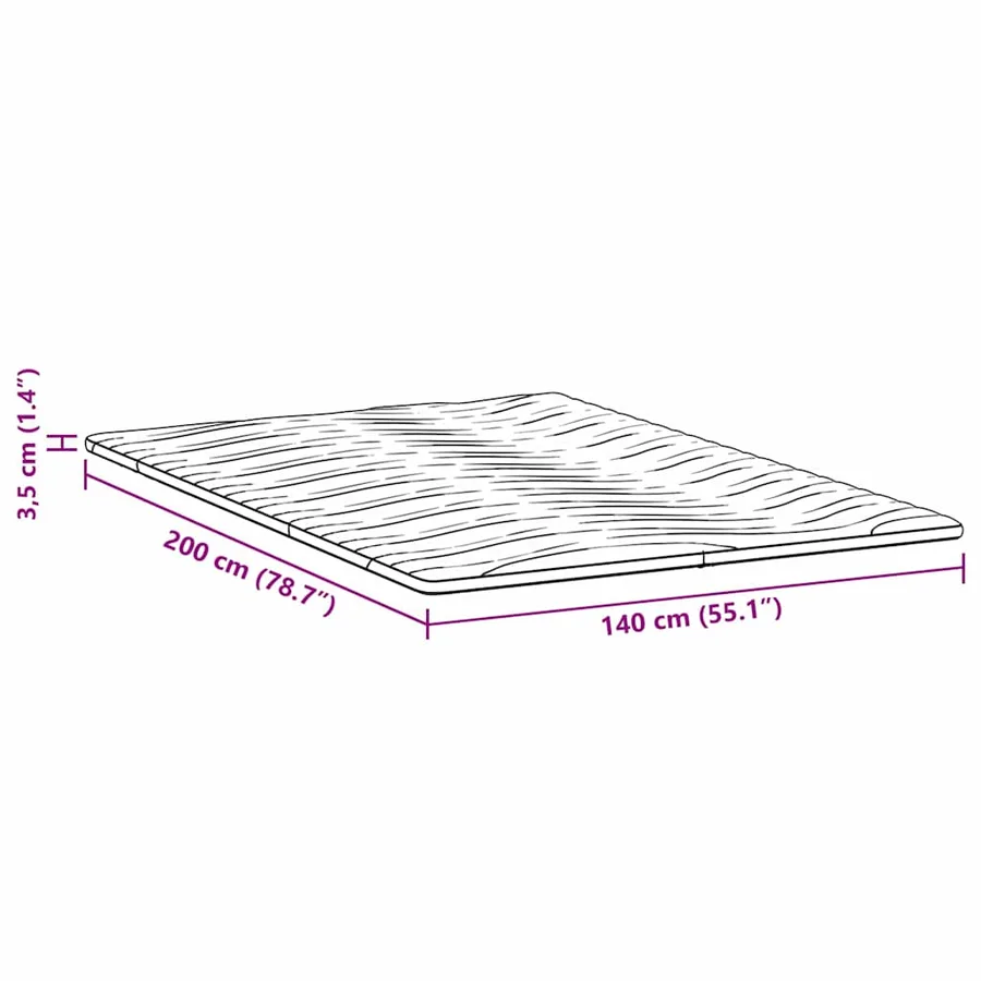 Surmatelas Blanc 140 x 200 cm Tissu en Tricot - 12