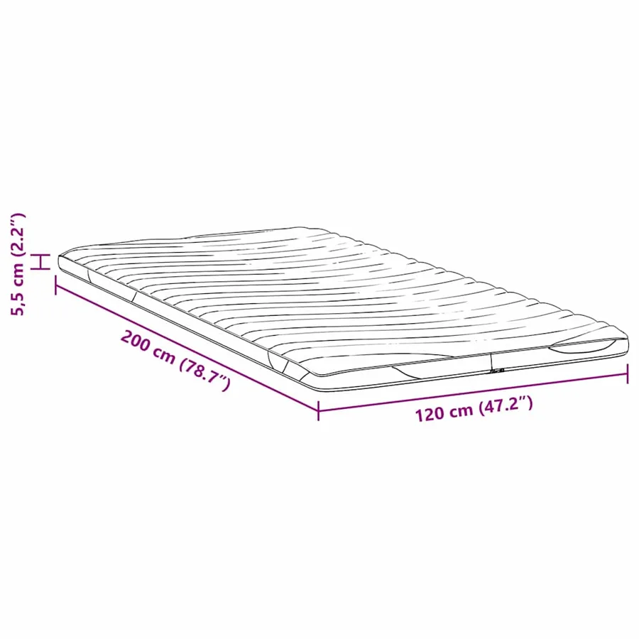 Surmatelas Blanc 120 x 200 cm Tissu en Tricot - 11