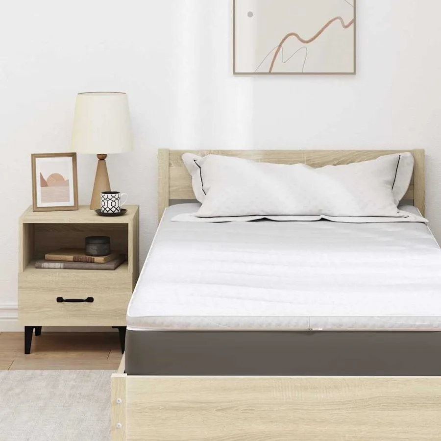 Surmatelas Blanc 120 x 200 cm Tissu en Tricot - 7