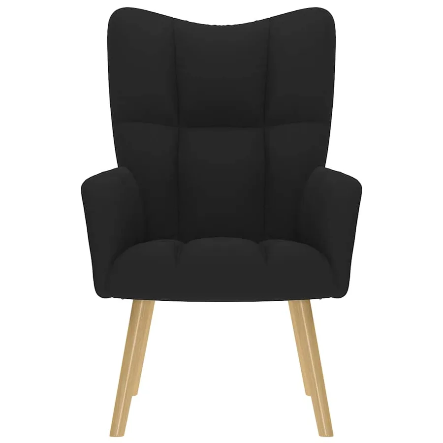 Chaise de relaxation Noir Tissu - 3
