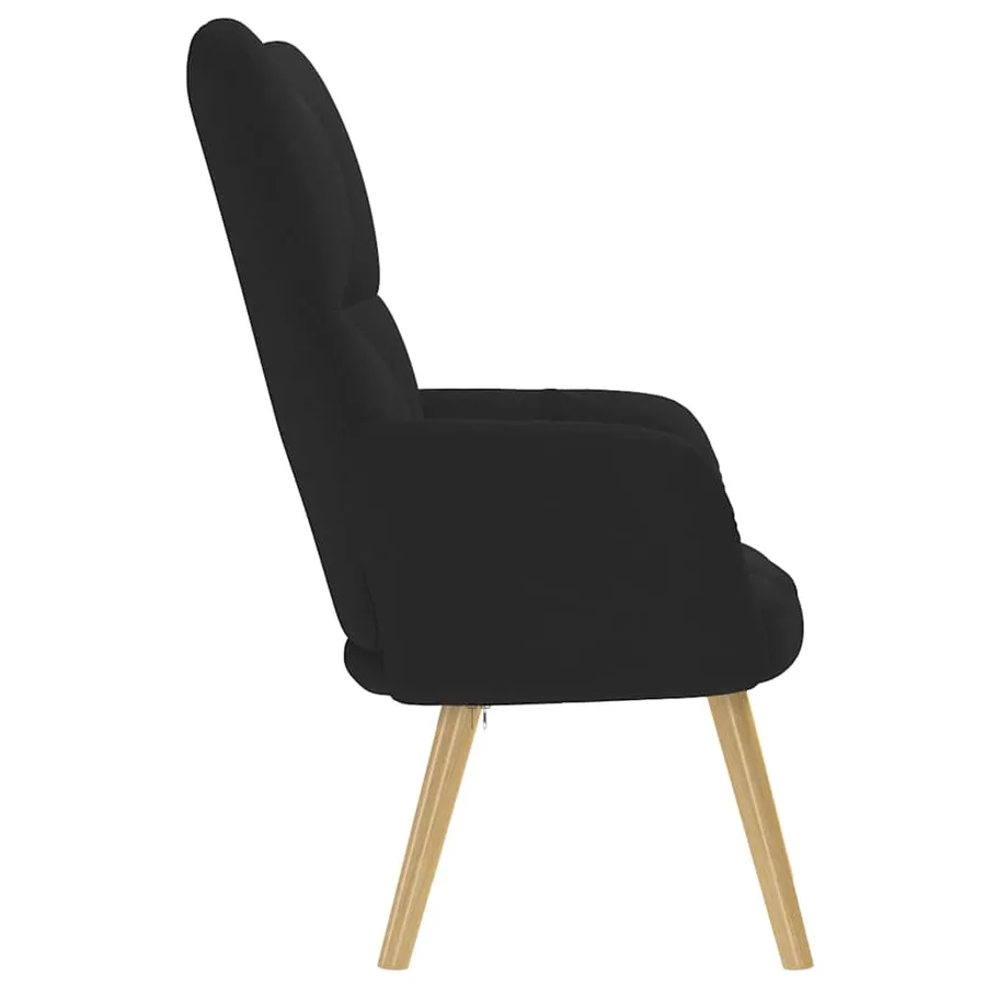 Chaise de relaxation Noir Tissu - 4