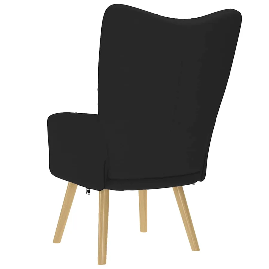 Chaise de relaxation Noir Tissu - 5