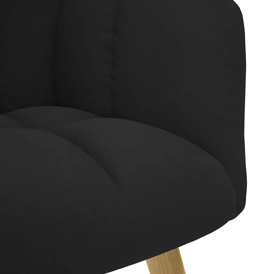 Chaise de relaxation Noir Tissu - 6