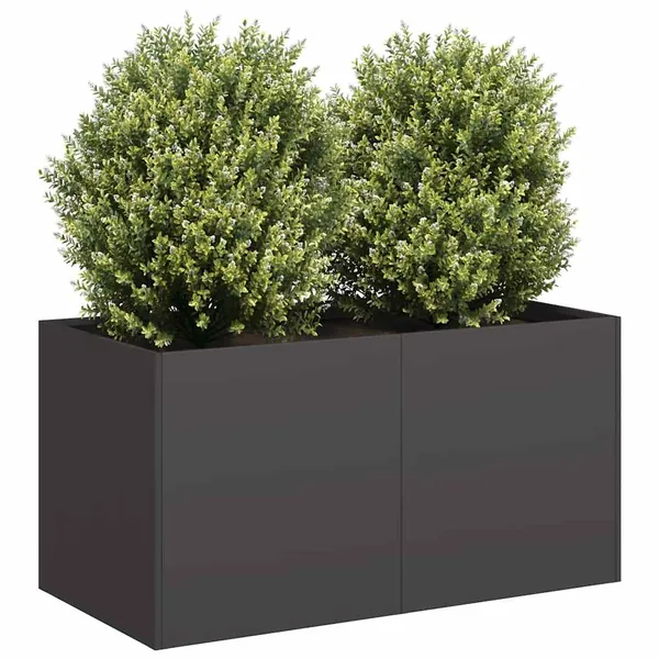Jardinière noir 80x40x40 cm acier laminé à froid
