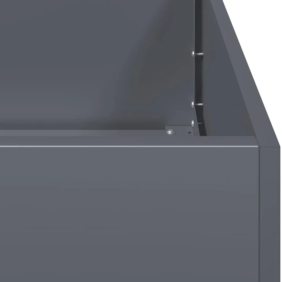 Jardinière anthracite 80x80x30 cm acier - 7