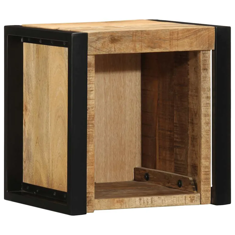 Table de chevet 40x35x40 cm bois massif de manguier brut