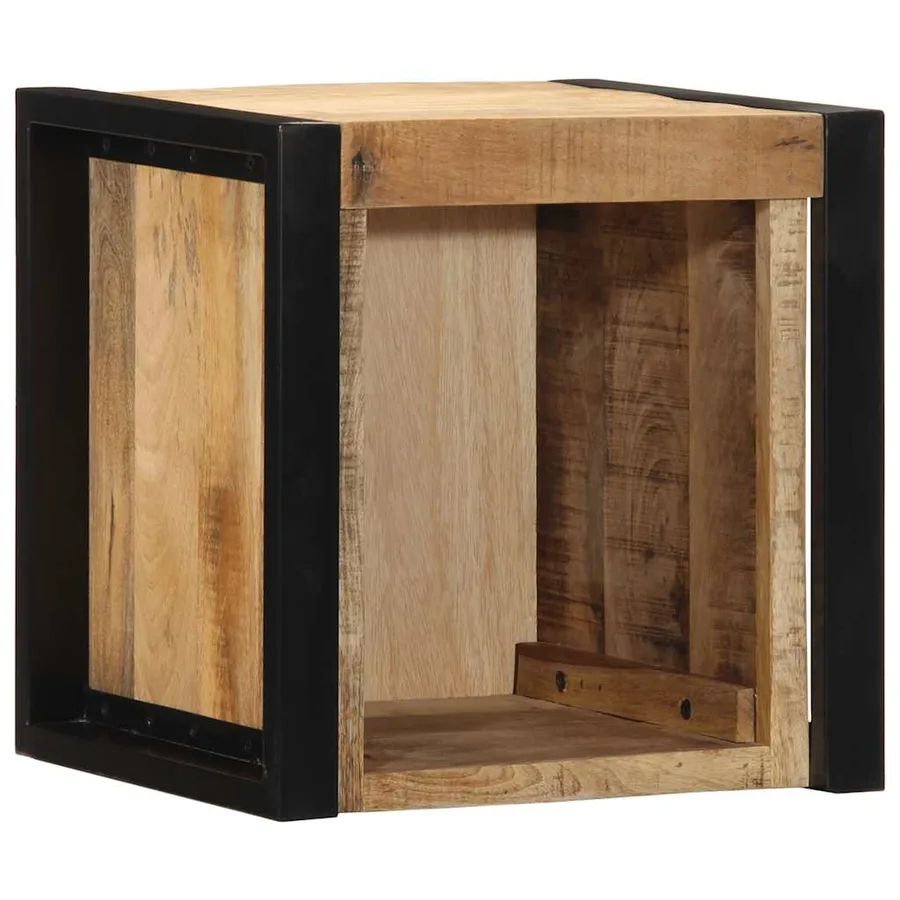 Table de chevet 40x35x40 cm bois massif de manguier brut - 2
