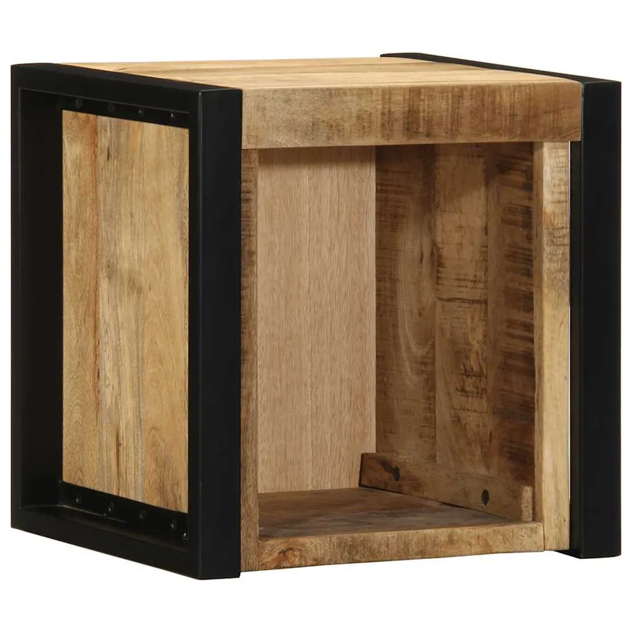 Table de chevet 40x35x40 cm bois massif de manguier brut - 3