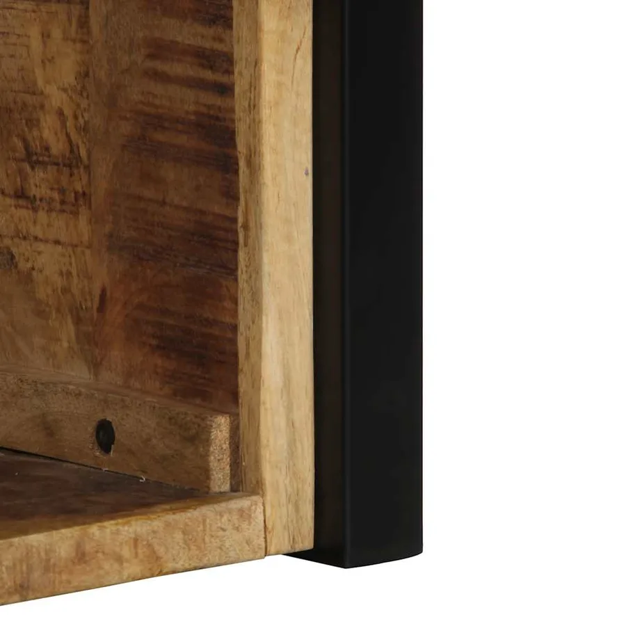 Table de chevet 40x35x40 cm bois massif de manguier brut - 8