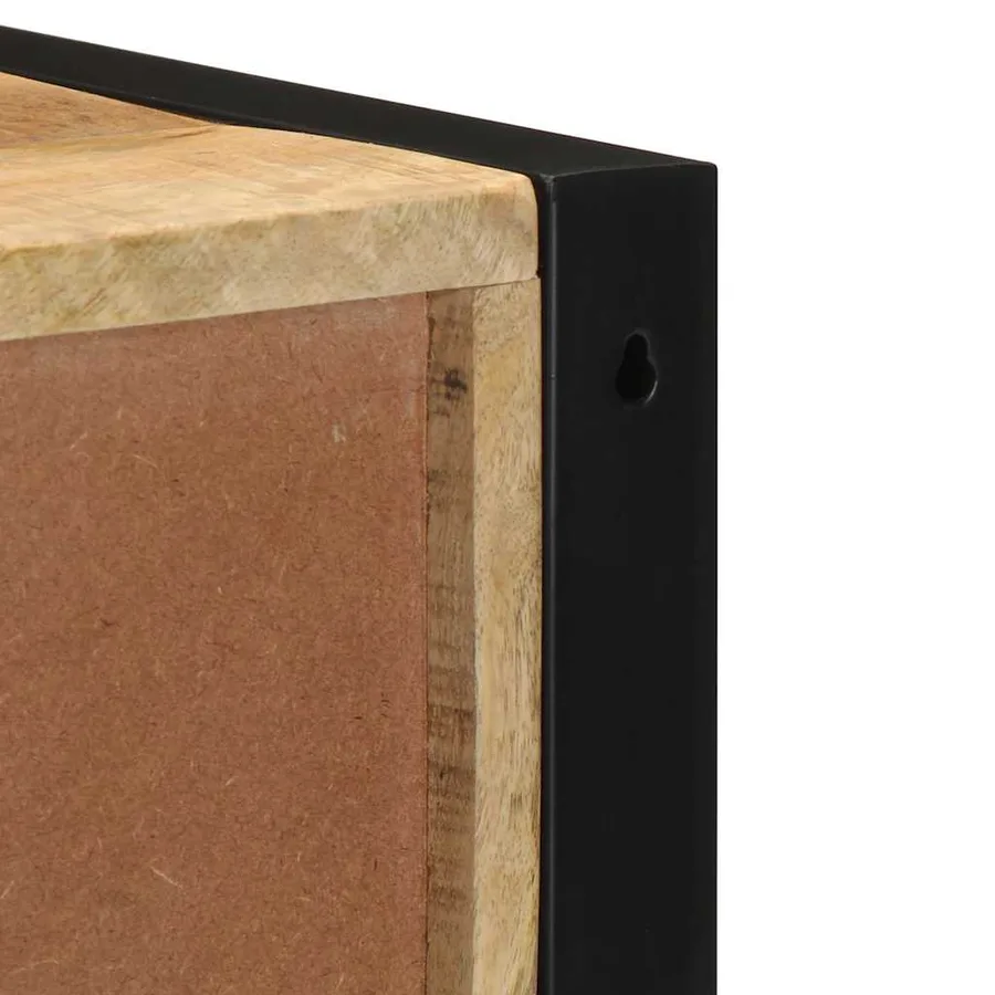 Table de chevet 40x35x40 cm bois massif de manguier brut - 9