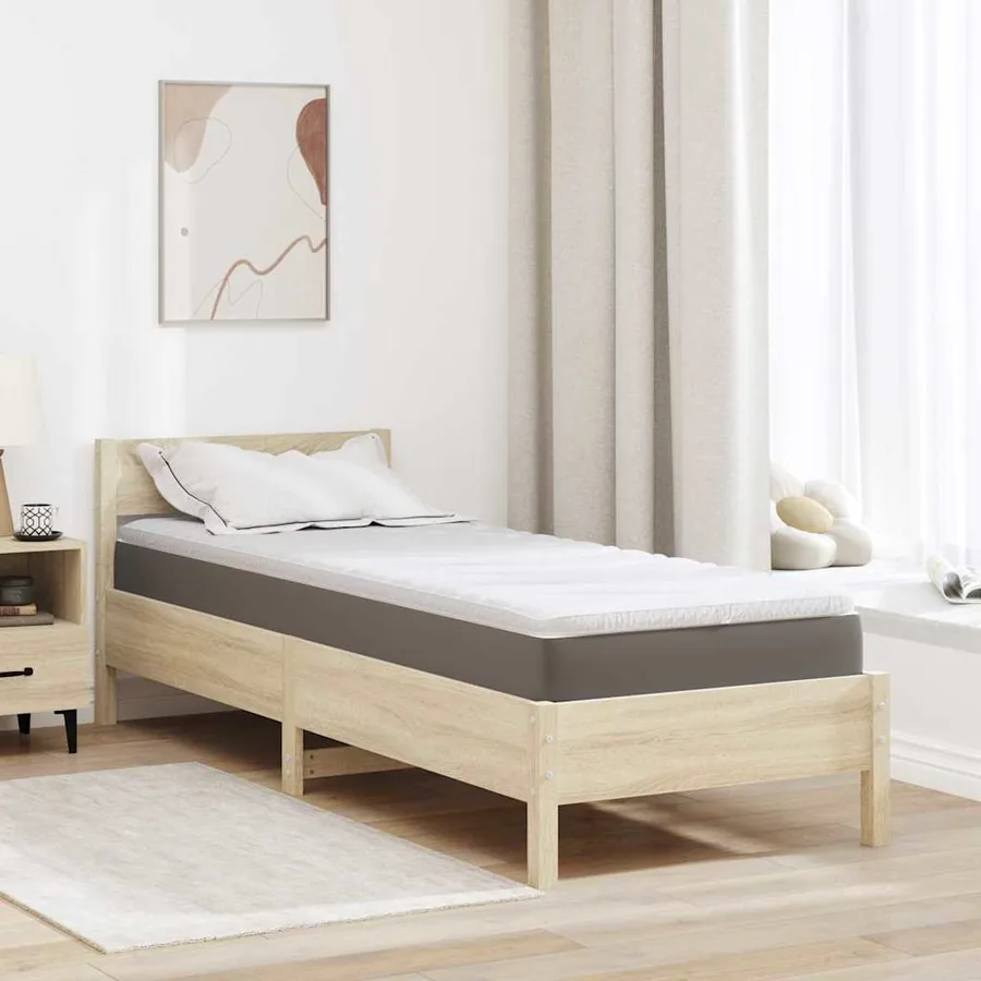 Surmatelas Blanc 70 x 200 cm Tissu en Tricot