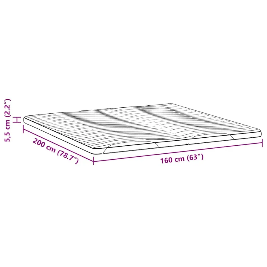 Surmatelas Blanc 160 x 200 cm Tissu en Tricot - 12