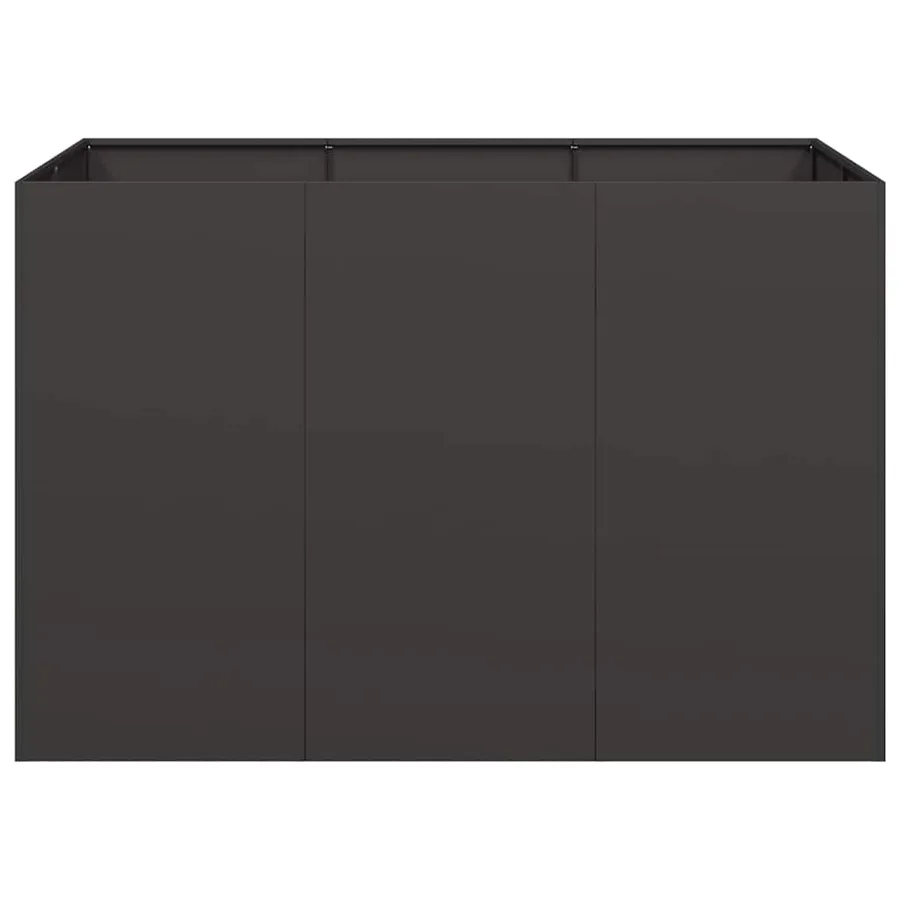 Jardinière noir 120x80x80 cm acier - 4