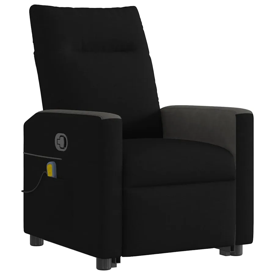 Fauteuil de massage inclinable Noir Tissu - 4