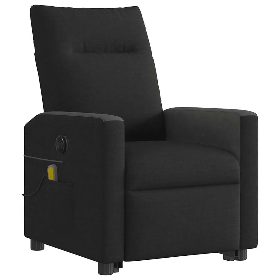 Fauteuil inclinable de massage électrique Noir Tissu - 4
