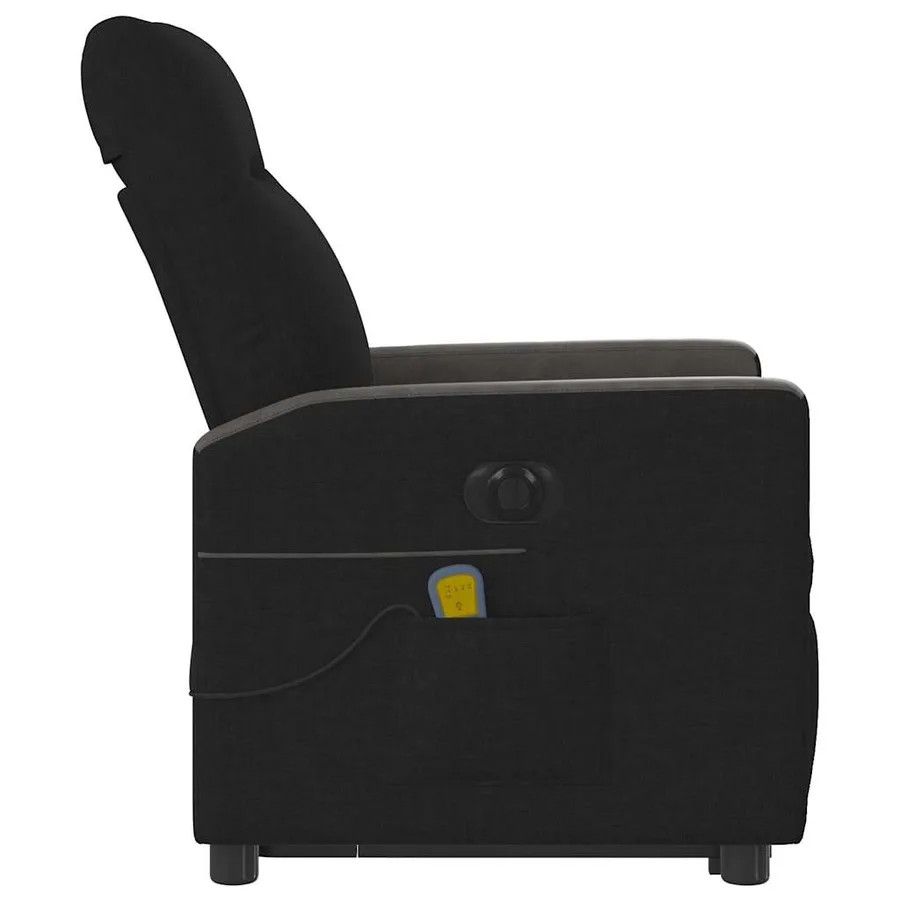 Fauteuil inclinable de massage électrique Noir Tissu - 6