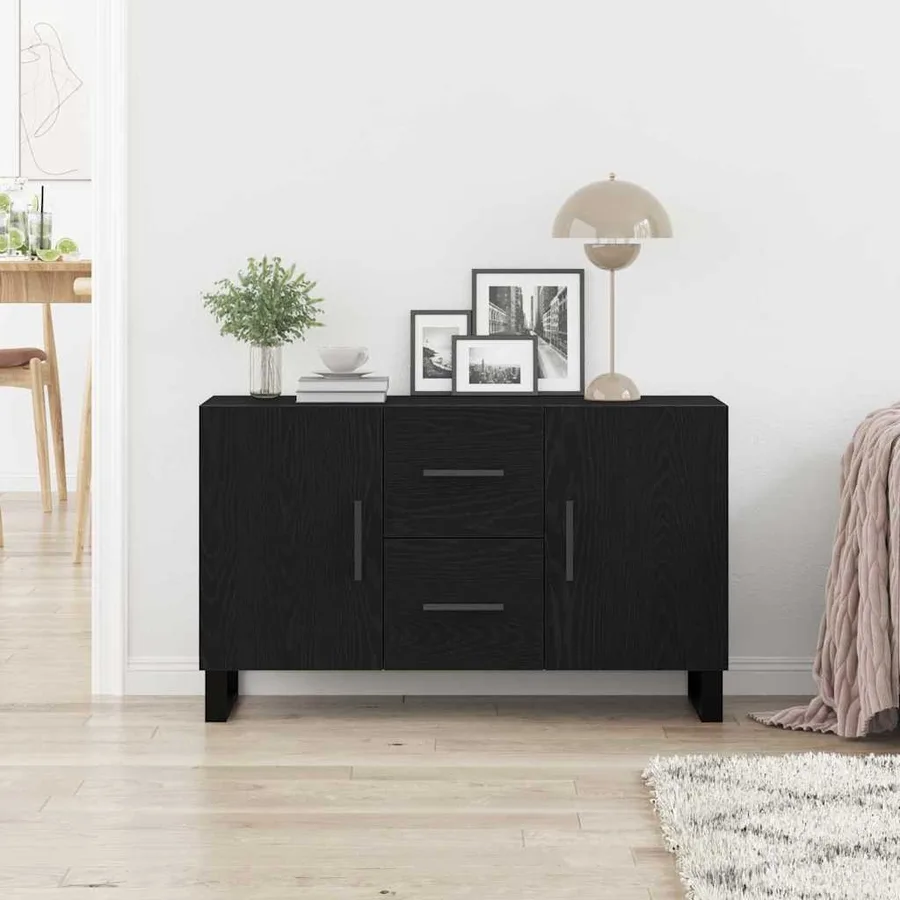 Buffet Chêne noir 100 x 36 x 60 cm Bois d'ingénierie - 4