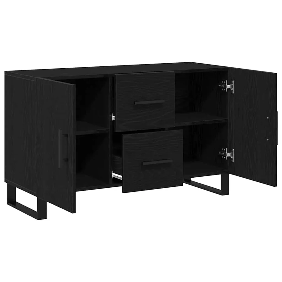 Buffet Chêne noir 100 x 36 x 60 cm Bois d'ingénierie - 5