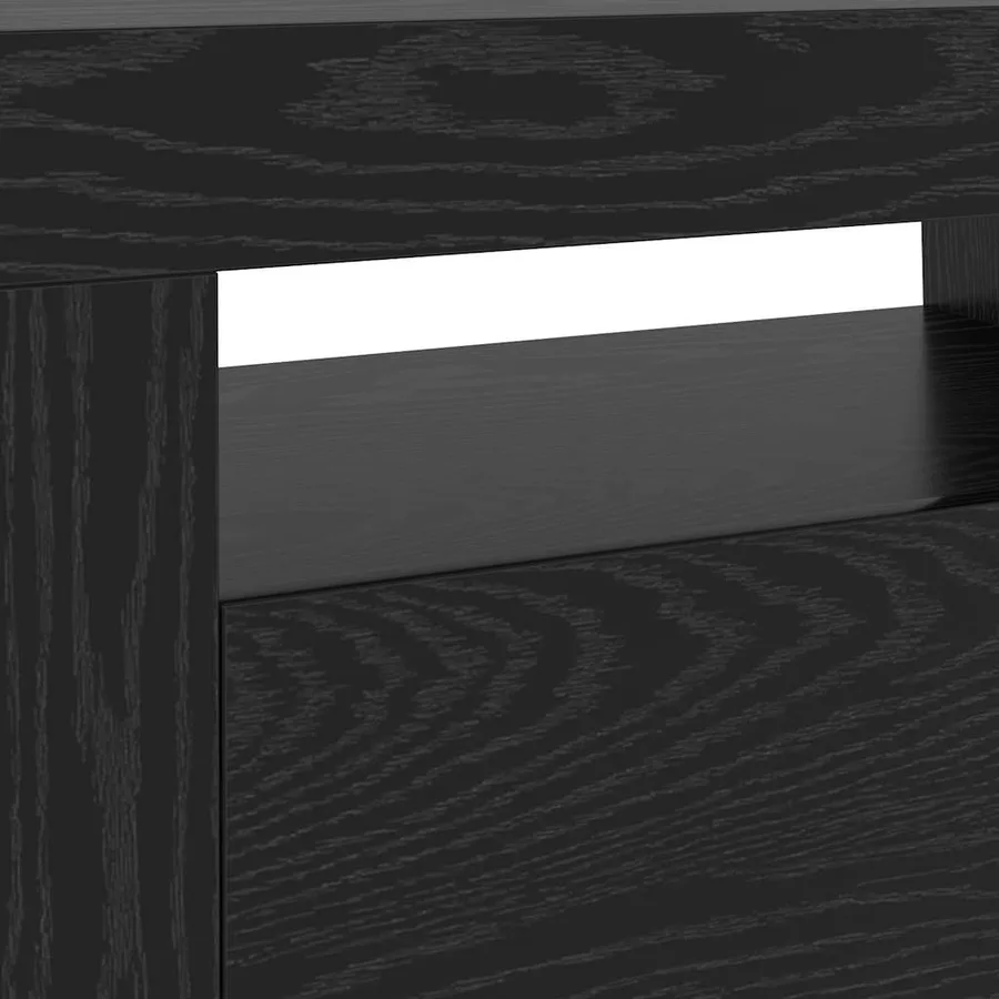Meuble TV avec éclairage LED en chêne noir 120 x 35 x 40 cm bois d'ingénierie - 10