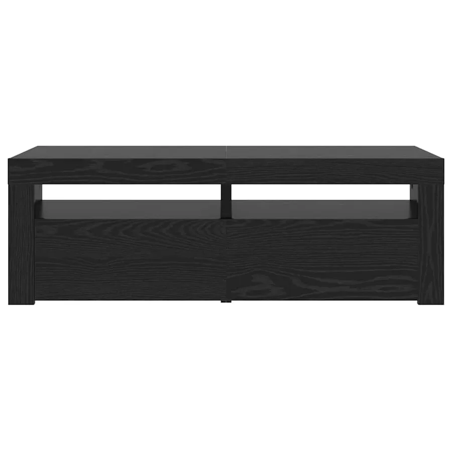 Meuble TV avec éclairage LED en chêne noir 120 x 35 x 40 cm bois d'ingénierie - 6