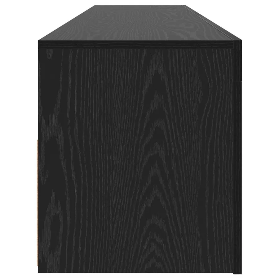 Meuble TV avec éclairage LED en chêne noir 120 x 35 x 40 cm bois d'ingénierie - 8