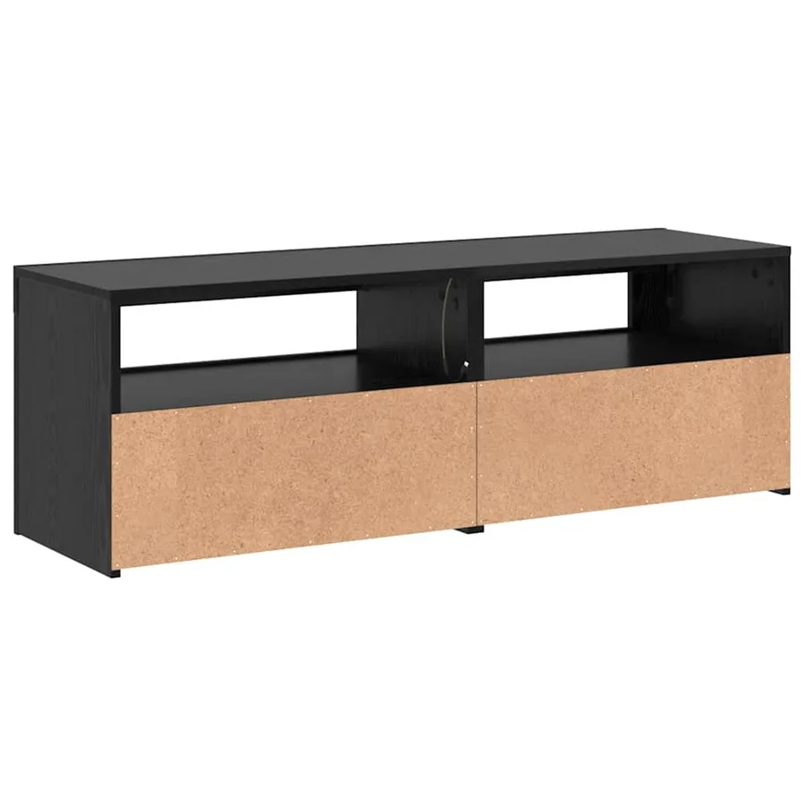 Meuble TV avec éclairage LED en chêne noir 120 x 35 x 40 cm bois d'ingénierie - 9