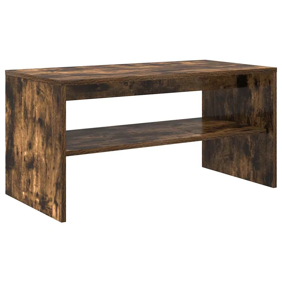 Meuble TV chêne fumé 80x40x40 cm bois d'ingénierie - 2