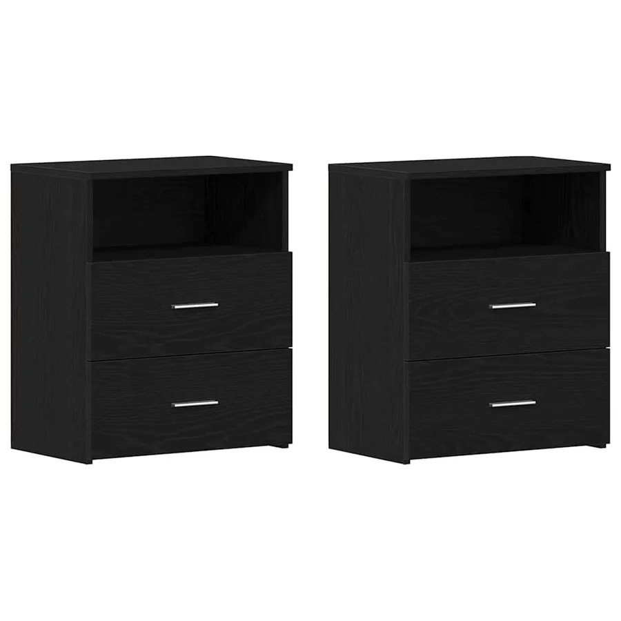 Table de nuit 2 pcs Chêne noir 50 x 32 x 60cm Bois d'ingénierie - 6