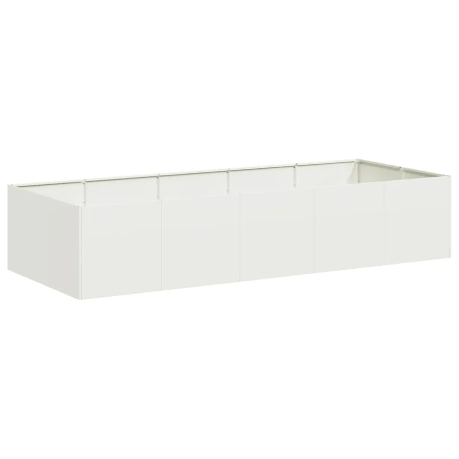 Jardinière blanc 200x80x40 cm acier - 2