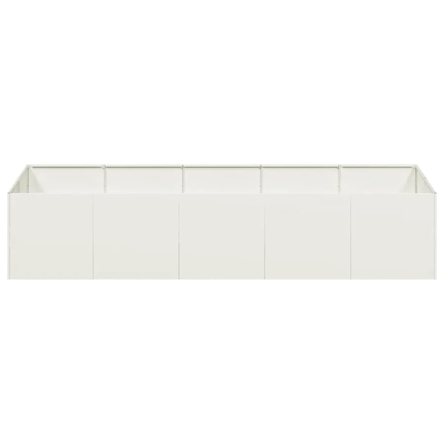 Jardinière blanc 200x80x40 cm acier - 4