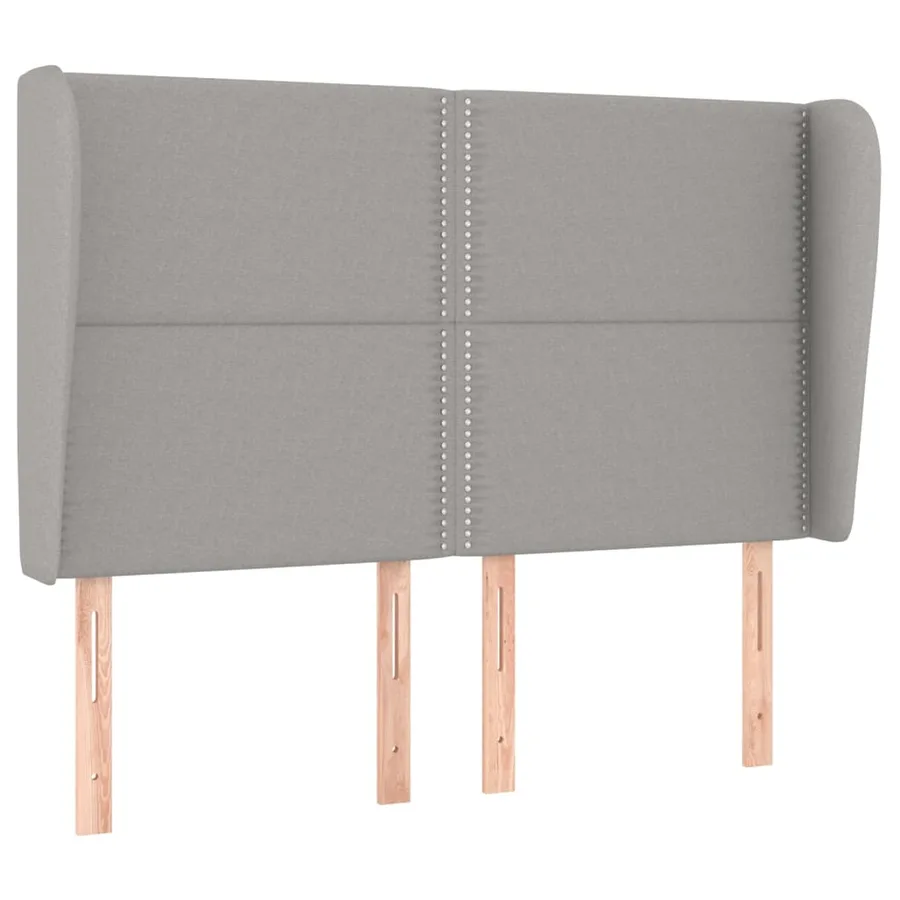 Tête de lit avec oreilles Gris clair 147x23x118/128 cm Tissu - 2