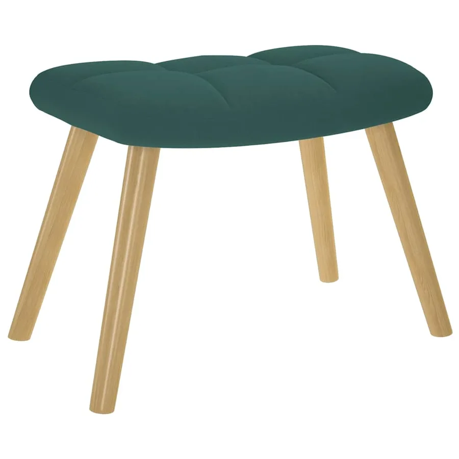 Chaise à bascule avec repose-pied Vert foncé Tissu - 5