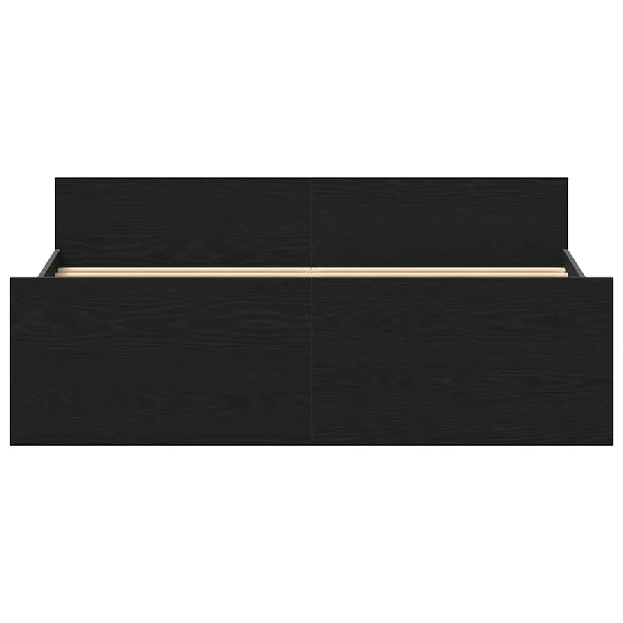Cadre de lit sans matelas chêne noir 120 x 190 cm bois d'ingénierie - 6