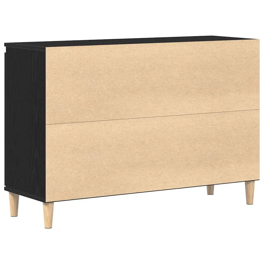 Buffet avec tiroir Noir 102 x 35 x 60 cm Bois d'ingénierie - 6