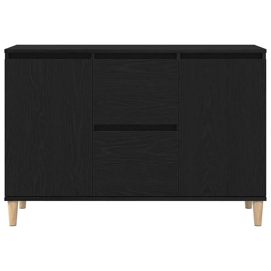 Buffet avec tiroir Noir 102 x 35 x 60 cm Bois d'ingénierie - 7