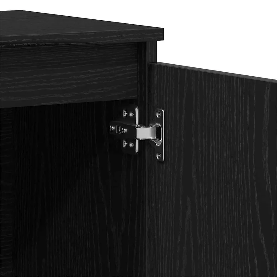 Buffet avec tiroir Noir 102 x 35 x 60 cm Bois d'ingénierie - 9
