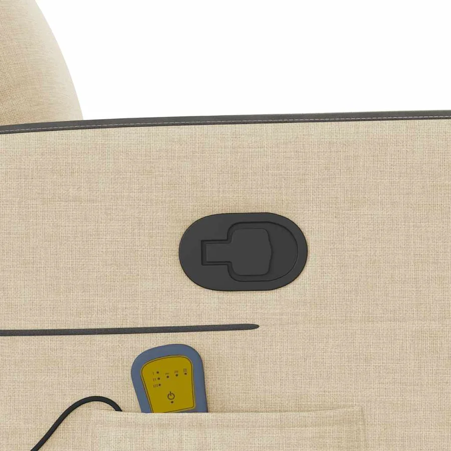 Fauteuil inclinable de massage Crème Tissu - 11