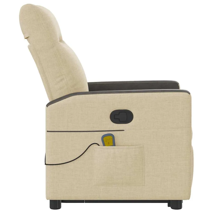 Fauteuil inclinable de massage Crème Tissu - 6