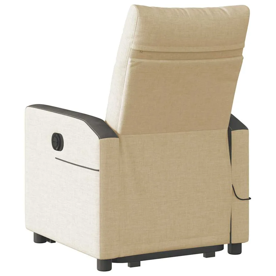 Fauteuil inclinable de massage Crème Tissu - 7