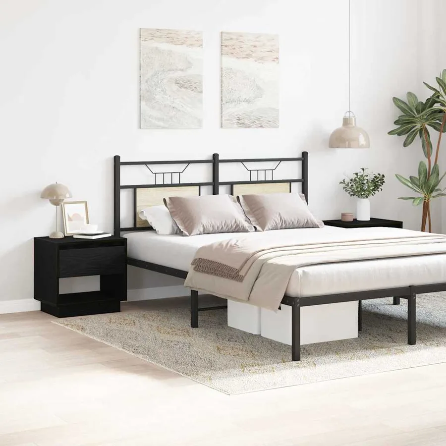 Table de nuit avec tiroir 2 pcs Chêne noir 45 x 34 x 44 cm - 4