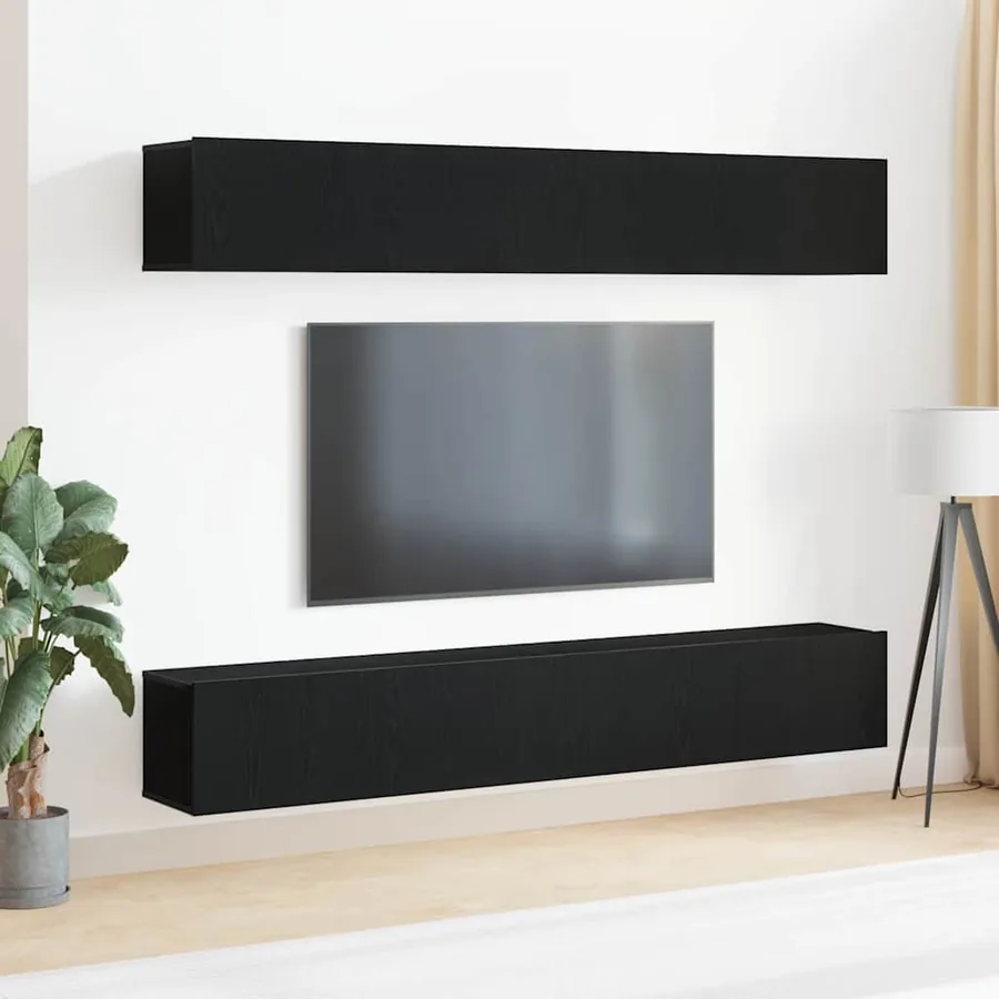 Ensemble meuble TV 4 pcs Chêne noir 100 x 30 x 30 cm