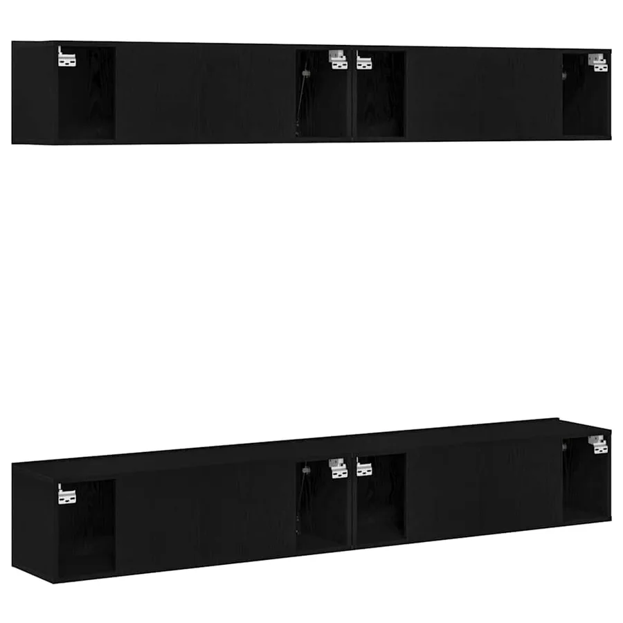 Ensemble meuble TV 4 pcs Chêne noir 100 x 30 x 30 cm - 5
