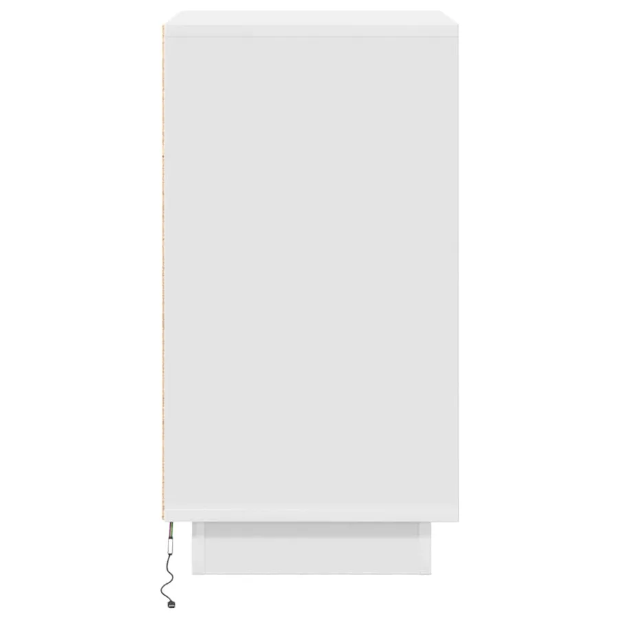 Table de chevet avec lumières LED blanc 38x34x65 cm - 8