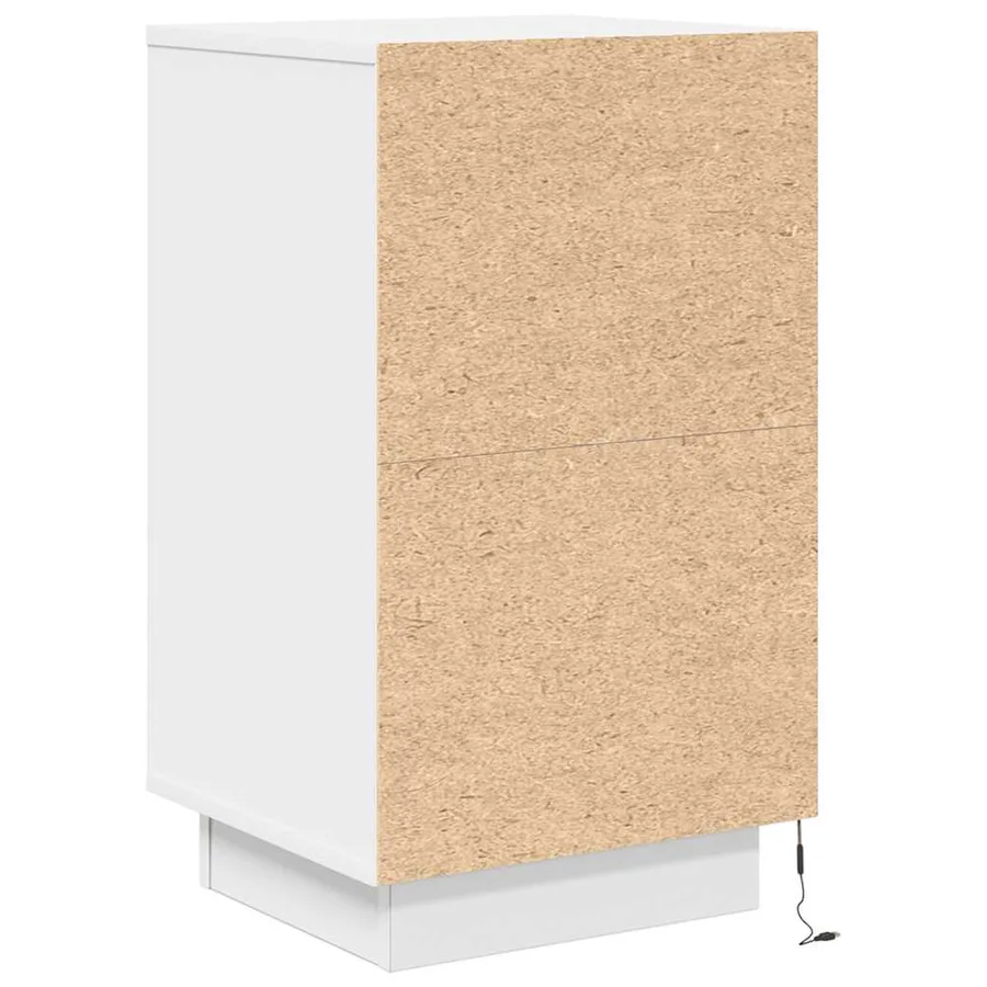 Table de chevet avec lumières LED blanc 38x34x65 cm - 9