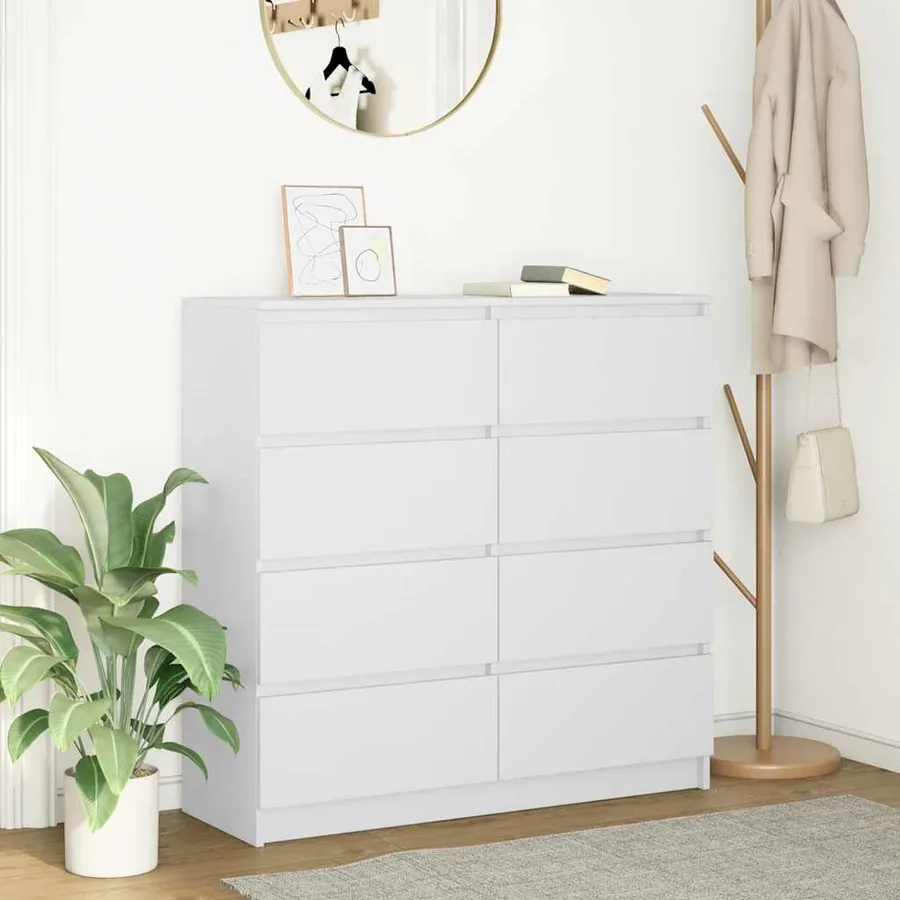 Buffet blanc 100x35x99 cm bois d'ingénierie