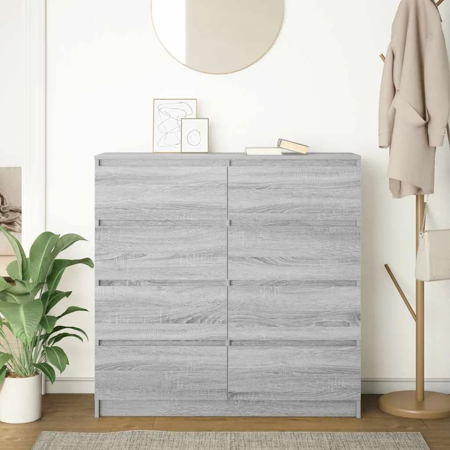 Buffet sonoma gris 100x35x99 cm bois d'ingénierie - 3